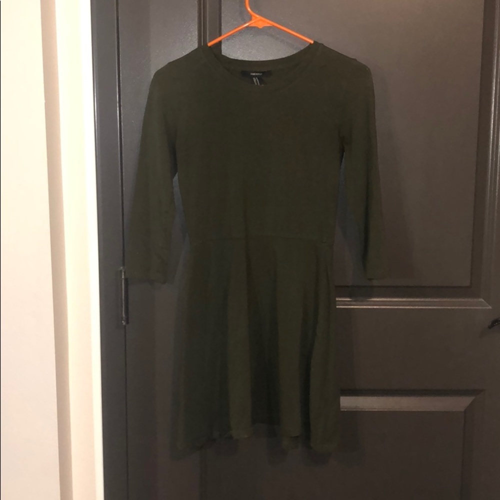 Army green skater dress